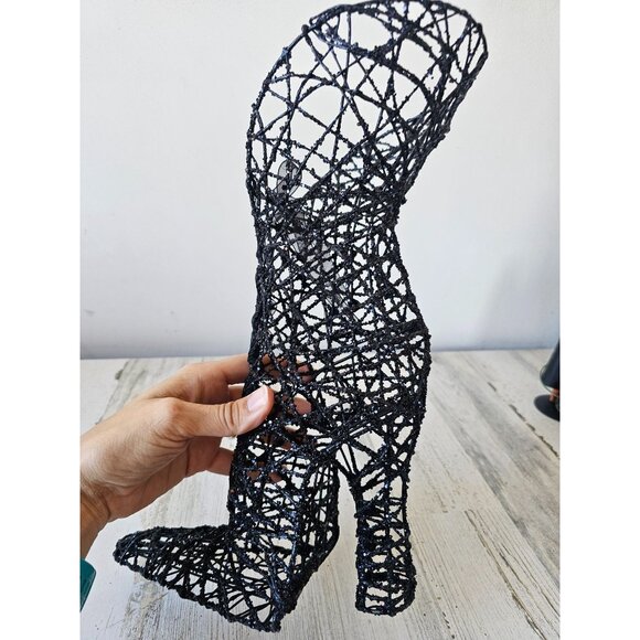 Glitter sparkle witch boot large decor life-size Halloween decor centerpiece uni - Picture 4 of 11